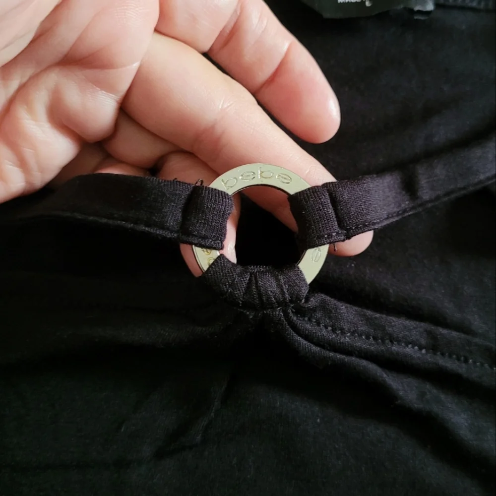 bebe Black🖤 Top with Silver🤍 O-Ring Detail - NWT - Picture 5 of 15
